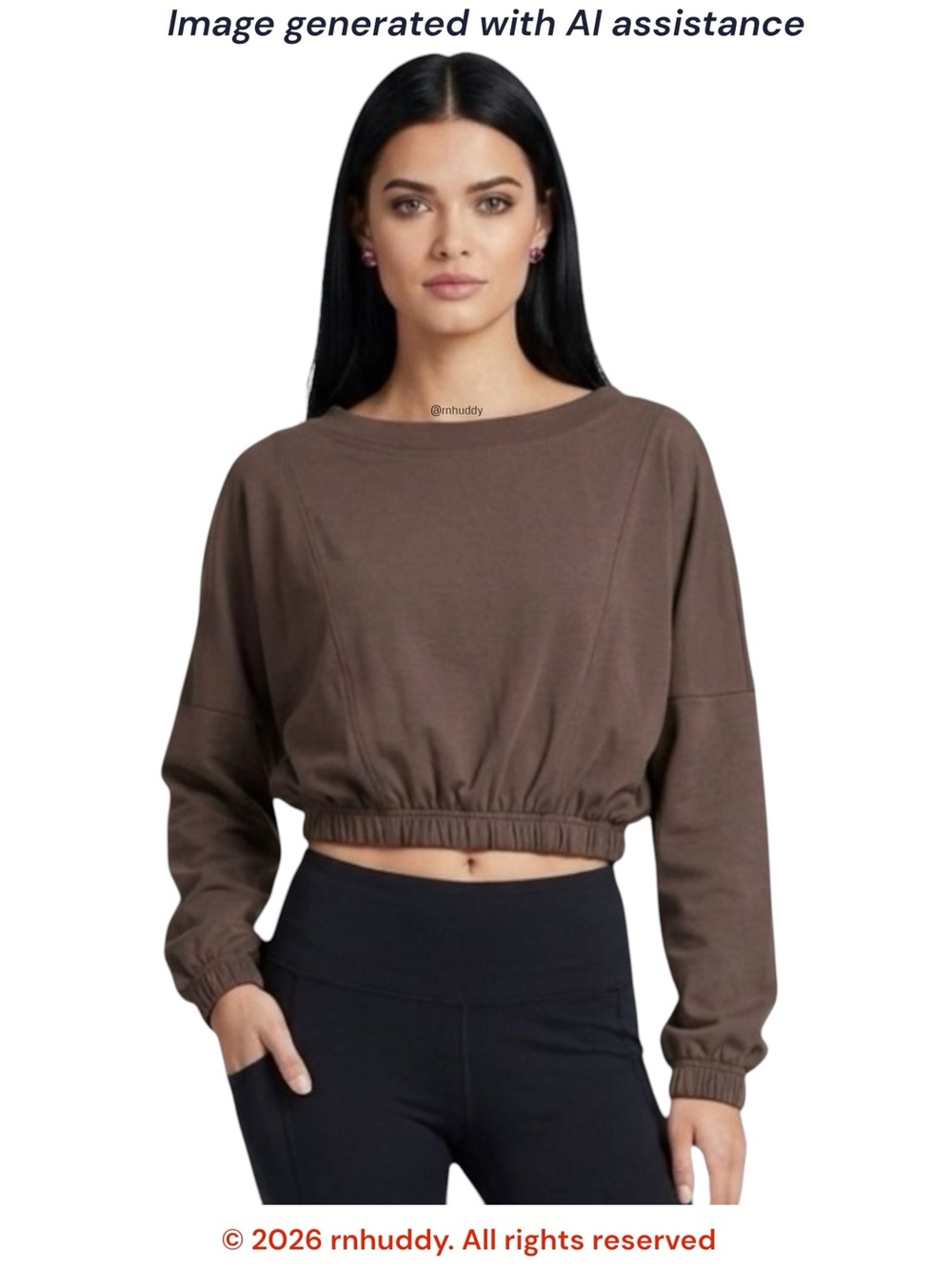 Balance Athletica L brown cinch waist sweatshirt